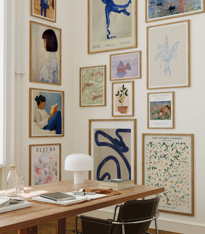 13 Desk Room Wall Frames Mockup