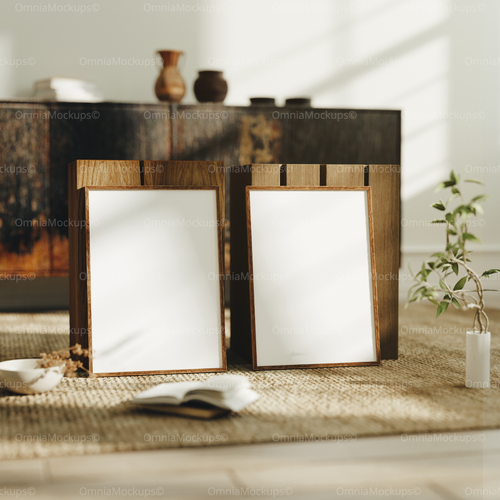 2 Vertical 5x7 Frames Mockup