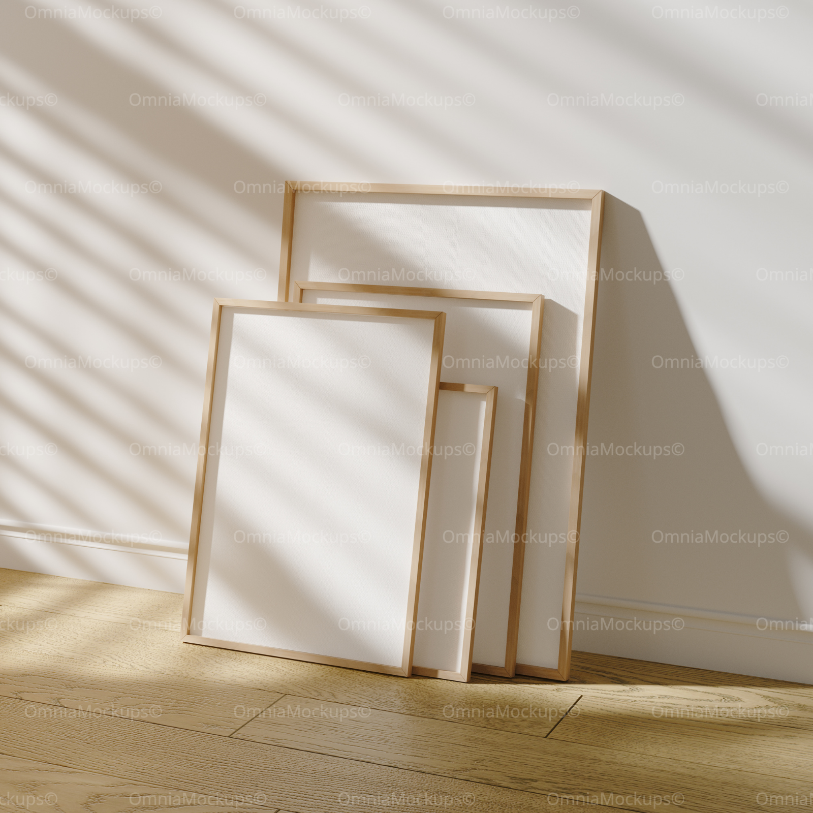 4 Vertical A Series Frames Mockup With Sunlight