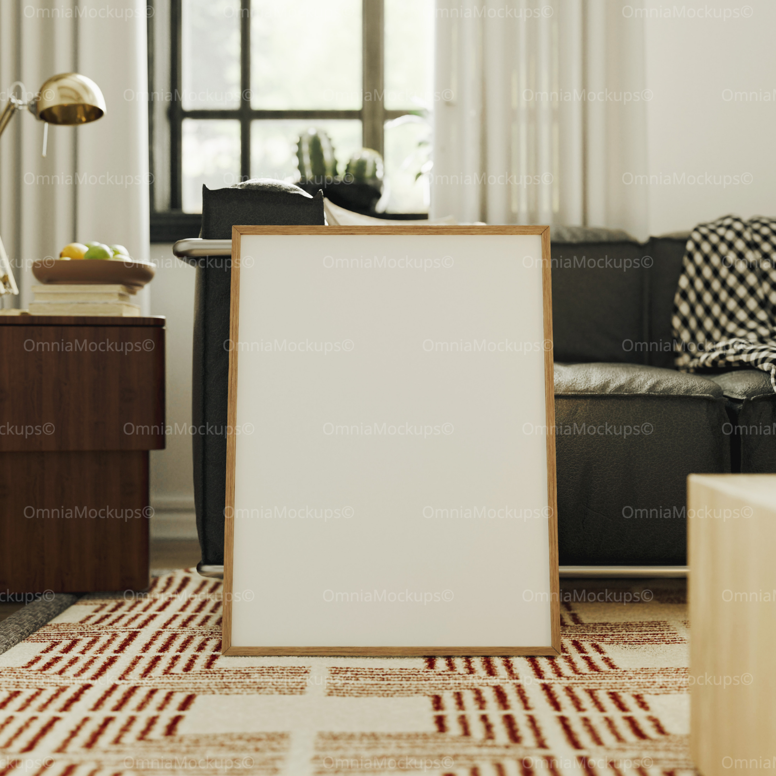 Vertical 3x4 Living Room Frame Mockup