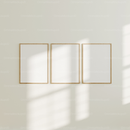 3 Vertical Wall Frames Mockup With Sunlight
