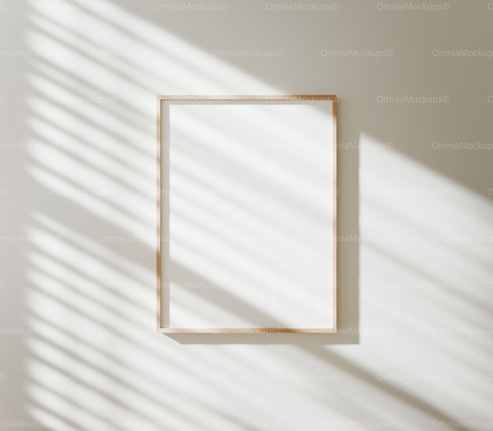 Vertical 3x4 Wall Frame Mockup With Sunlight