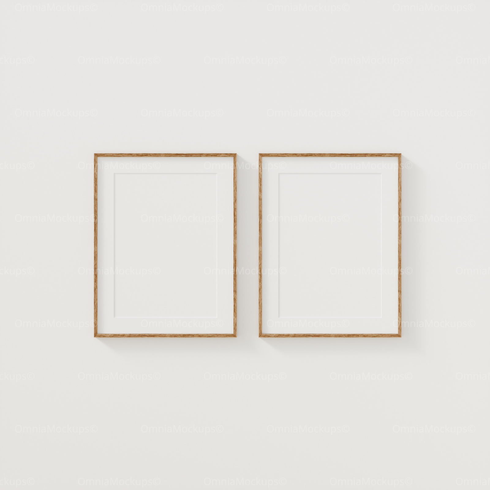 2 Vertical White Wall 5x7 Frames Mockup