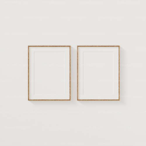2 Vertical White Wall 5x7 Frames Mockup