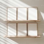 6 Vertical 3x4 Frames Mockup With Sunlight