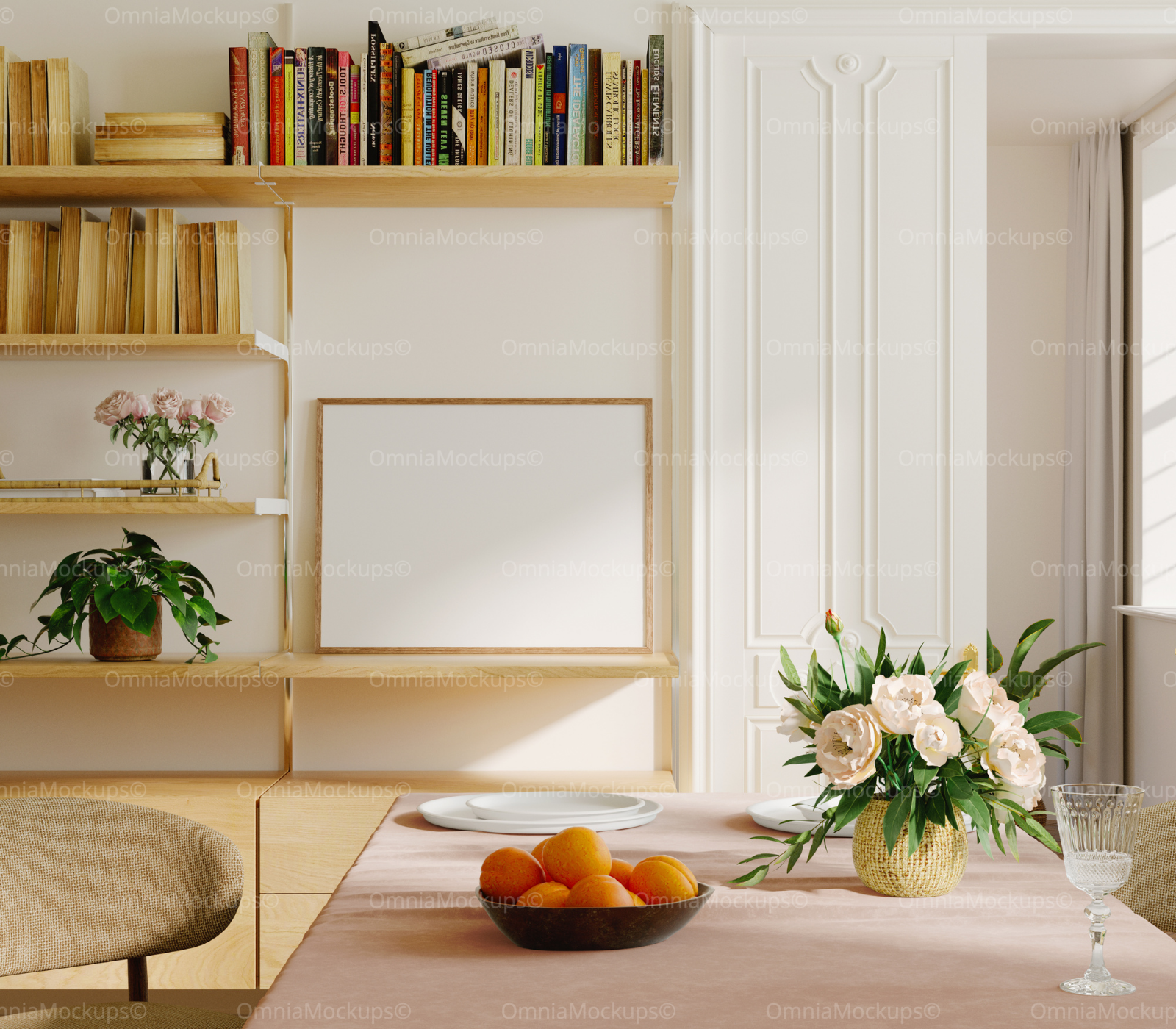 Horizontal 4x3 Dining Table Frame Mockup