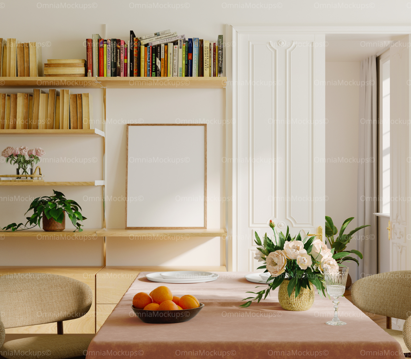 Vertical 3x4 Dining Table Frame Mockup