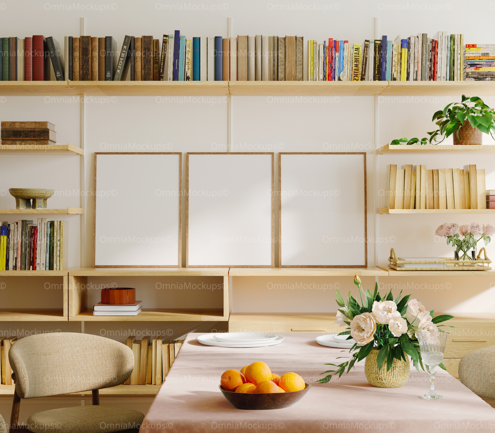 3 Vertical 3x4 Dining Room Frame Mockup