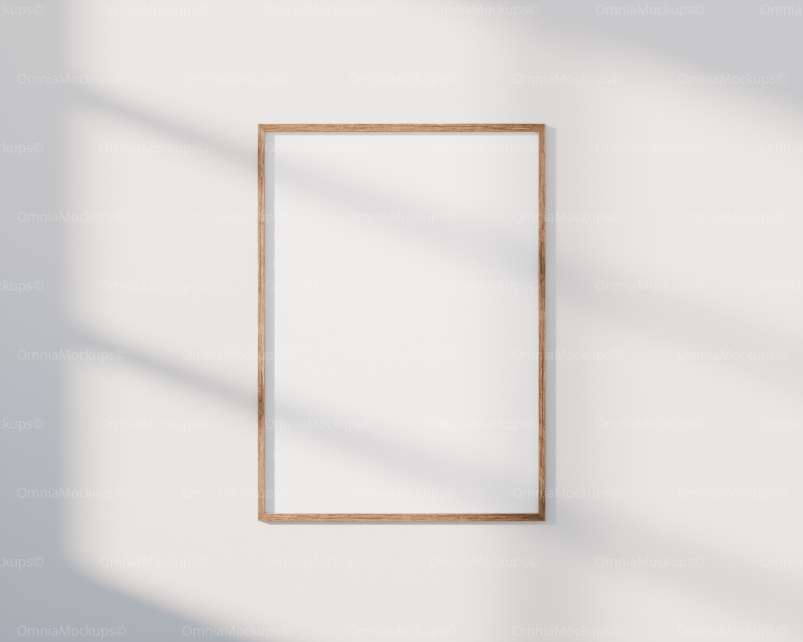 Vertical White Wall Frame Mockup With Sunlight