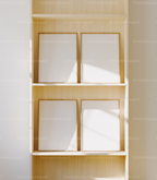 4 Vertical 3x4 Frames Mockup With Sunlight