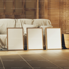 3 Vertical 5x7 Frames Mockup With Sunlight