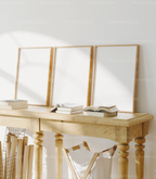 3 Vertical 5x7 Frames Mockup With Sunlight Reflection