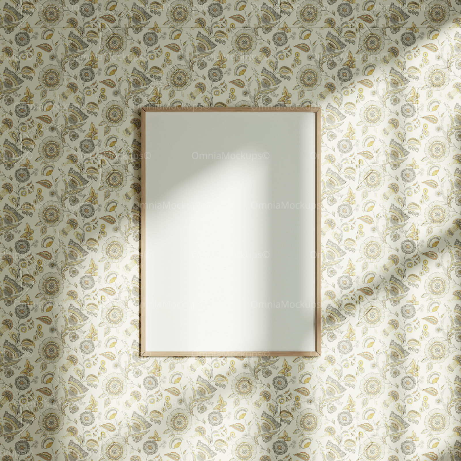 Vertical 5x7 Wall Frame Mockup With Sunlight