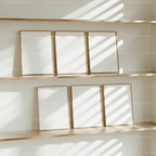 6 Vertical 3x4 Frames Mockup With Sunlight