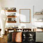 Vertical 3x4 Living Room Wall Frame Mockup With Sunlight