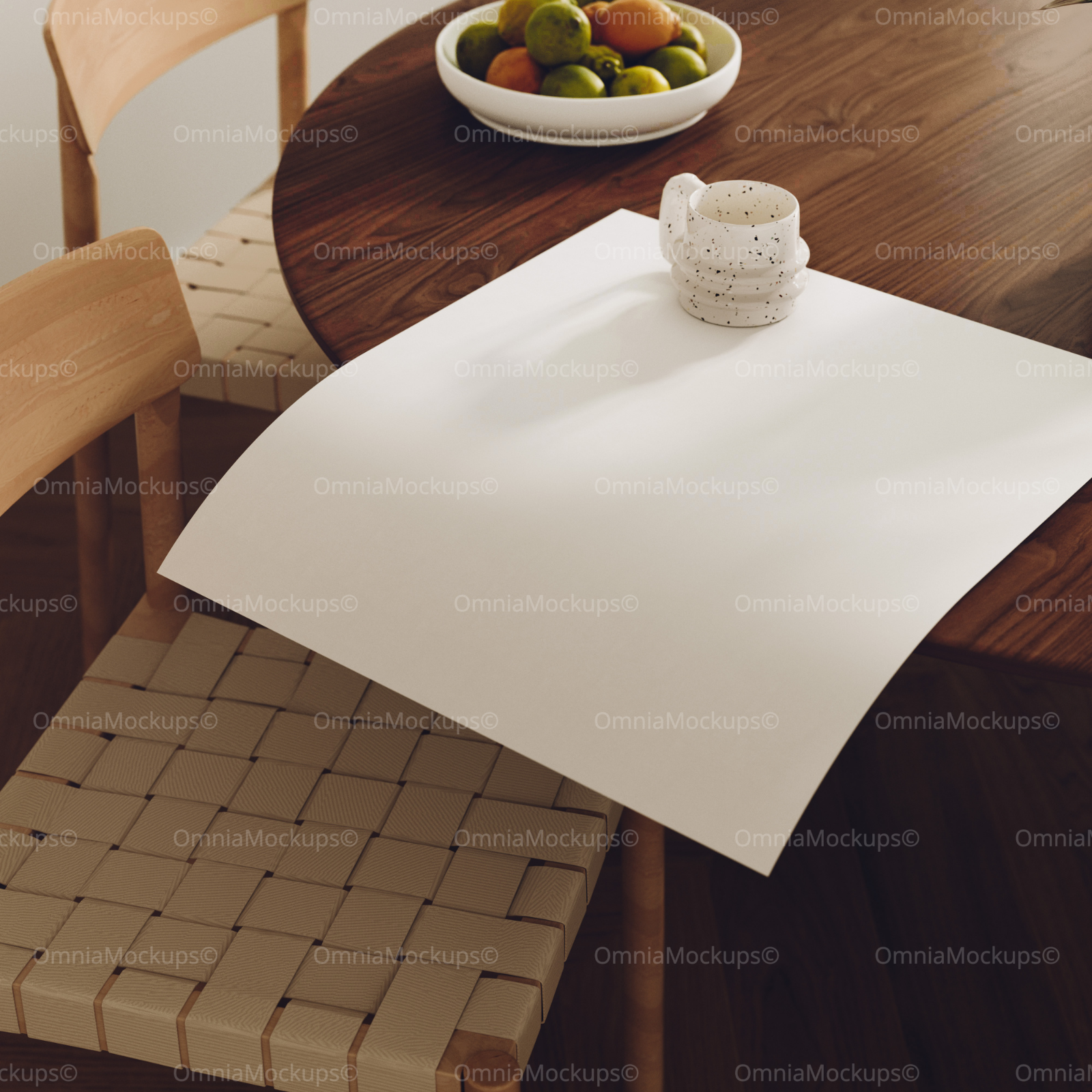 Square Dining Table Poster Mockup
