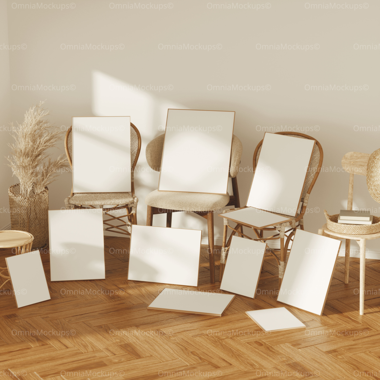 11 Frames 5x7 Mockup With Sunlight