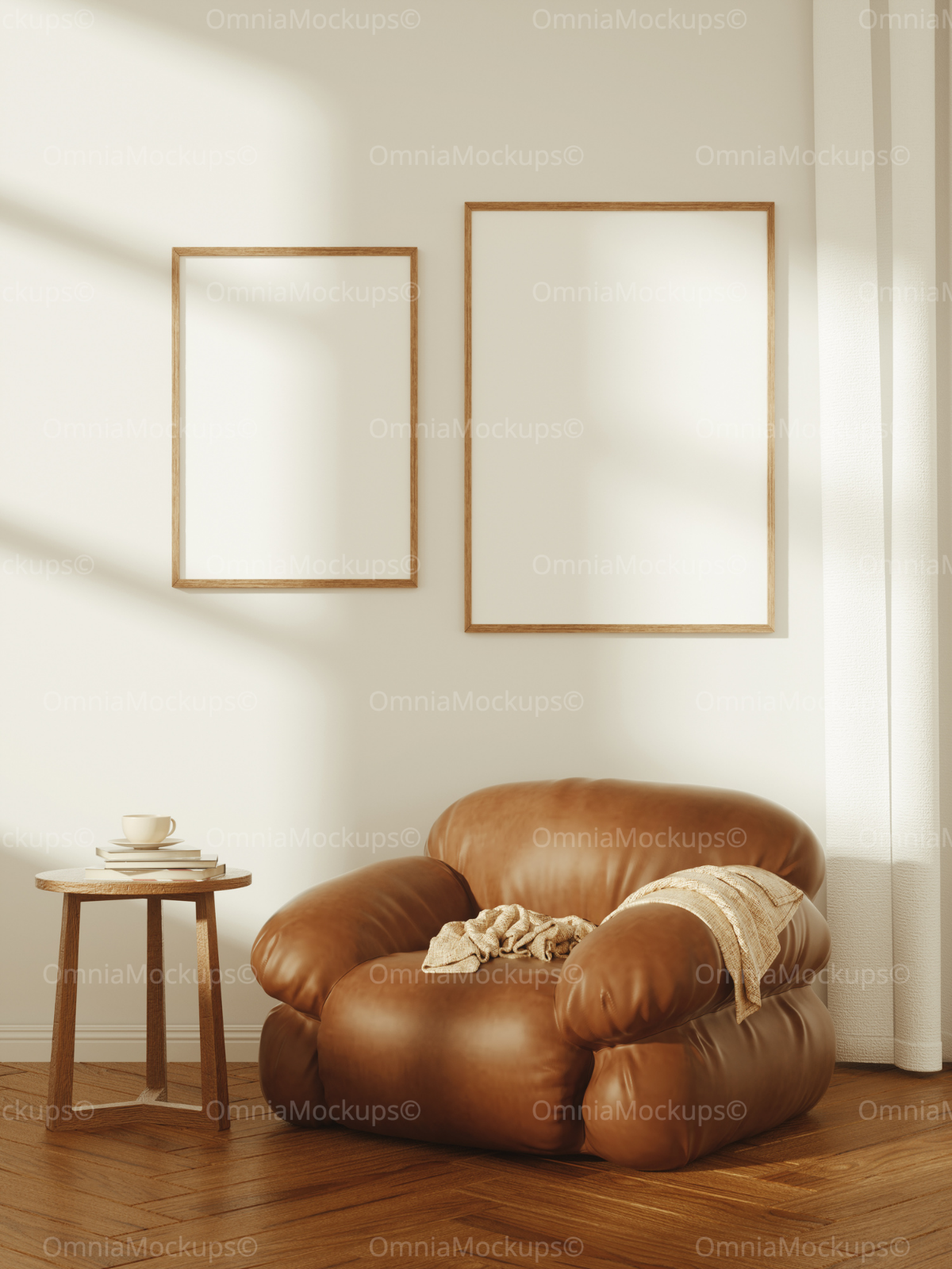 2 Vertical 5x7 Frames Mockup With Sunlight