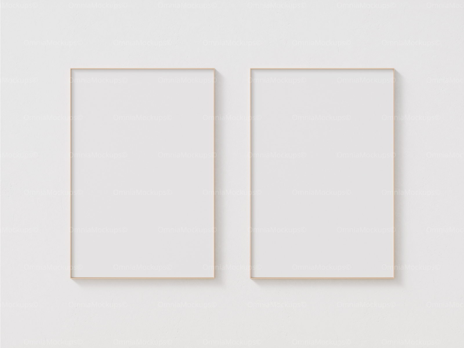 2 Vertical White Wall Frames Mockup