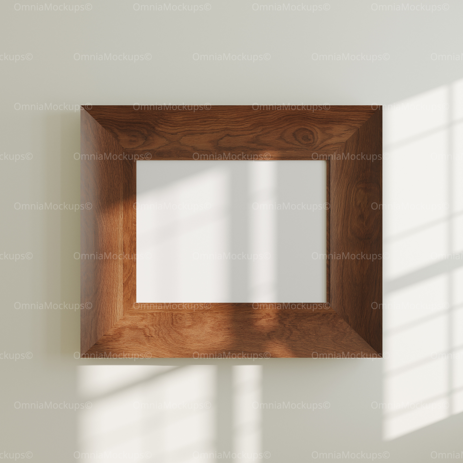 Horizontal 4x3 Wall Frame Mockup With Sunlight