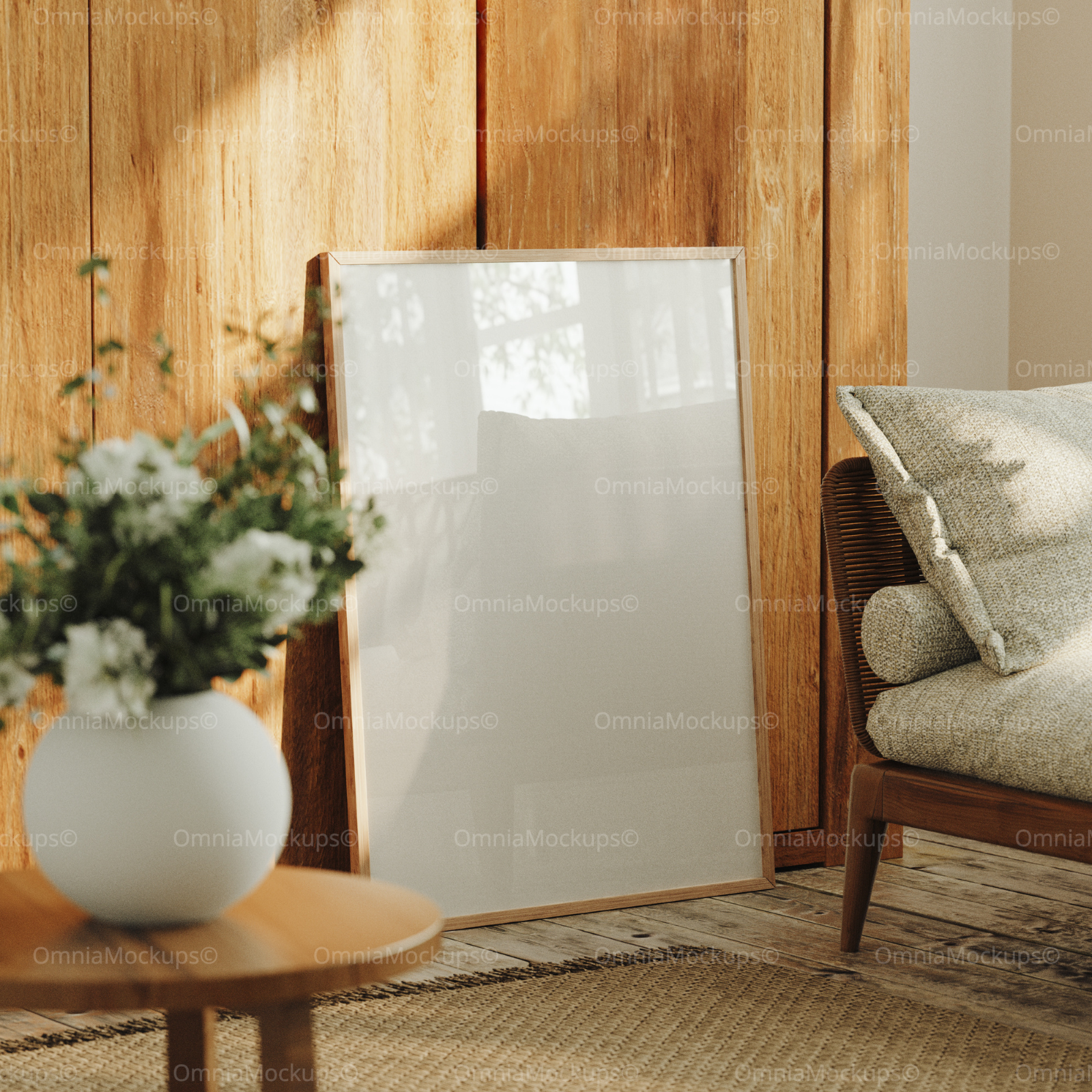 Vertical 3x4 Frame Mockup With Reflection