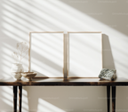 2 Vertical 3x4 Frames Mockup With Sunlight