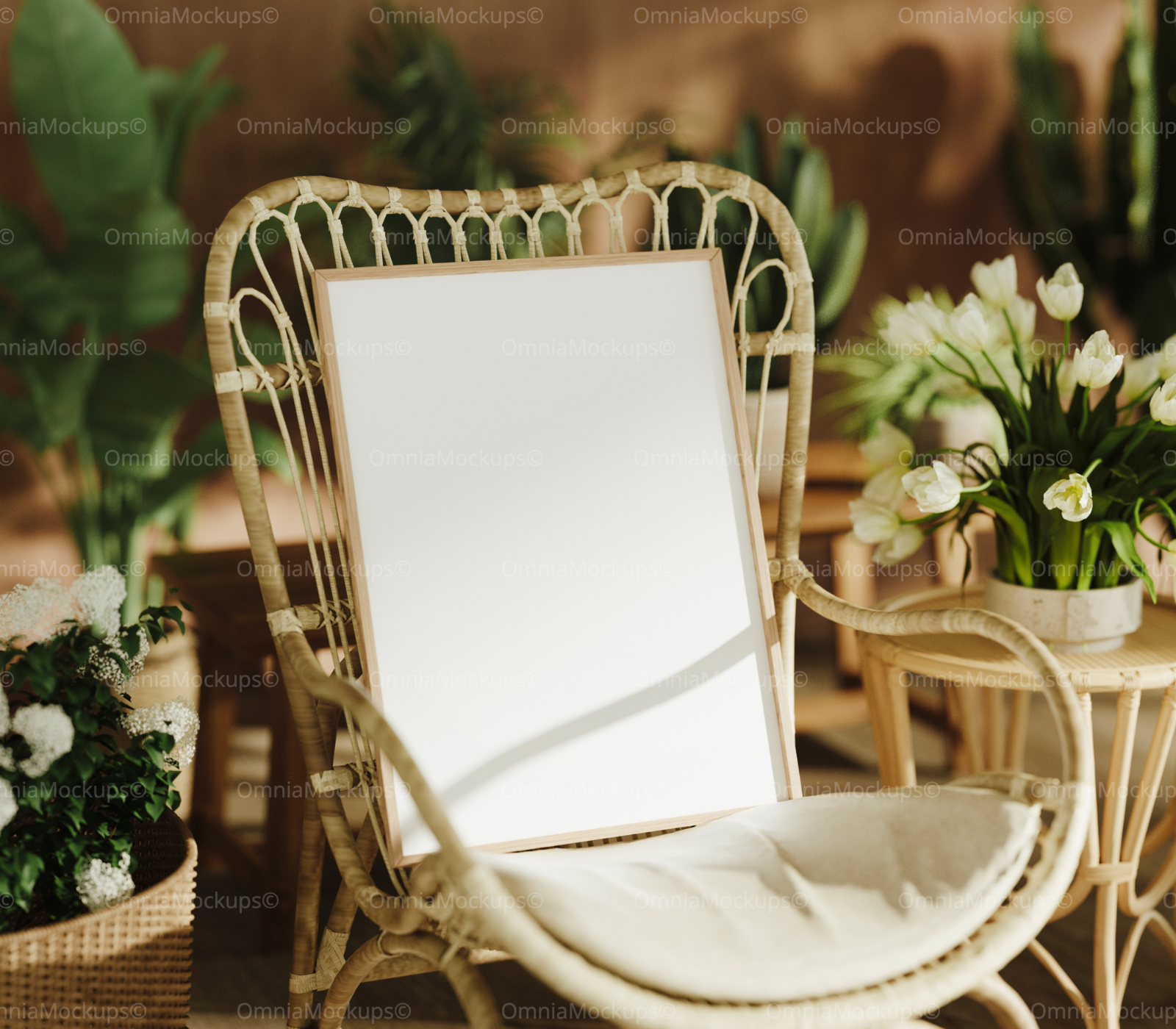 Vertical 3x4 Frame Mockup With Sunlight