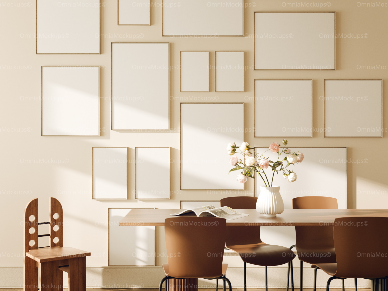 16 Wall Gallery Frames Mockup