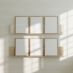 6 Vertical 3x4 Frames Mockup With Sunlight
