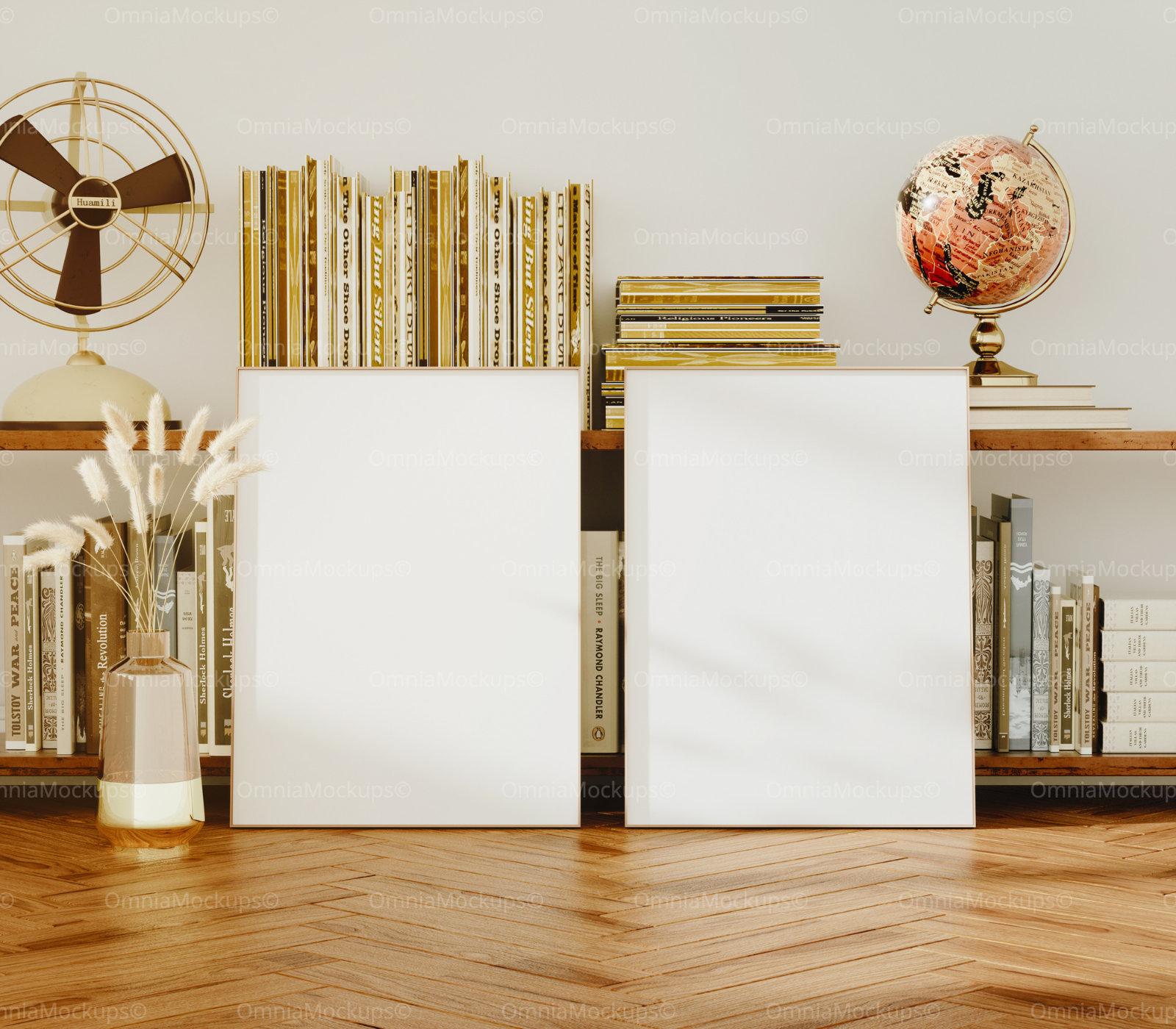 2 Vertical 3x4 Frames Mockup