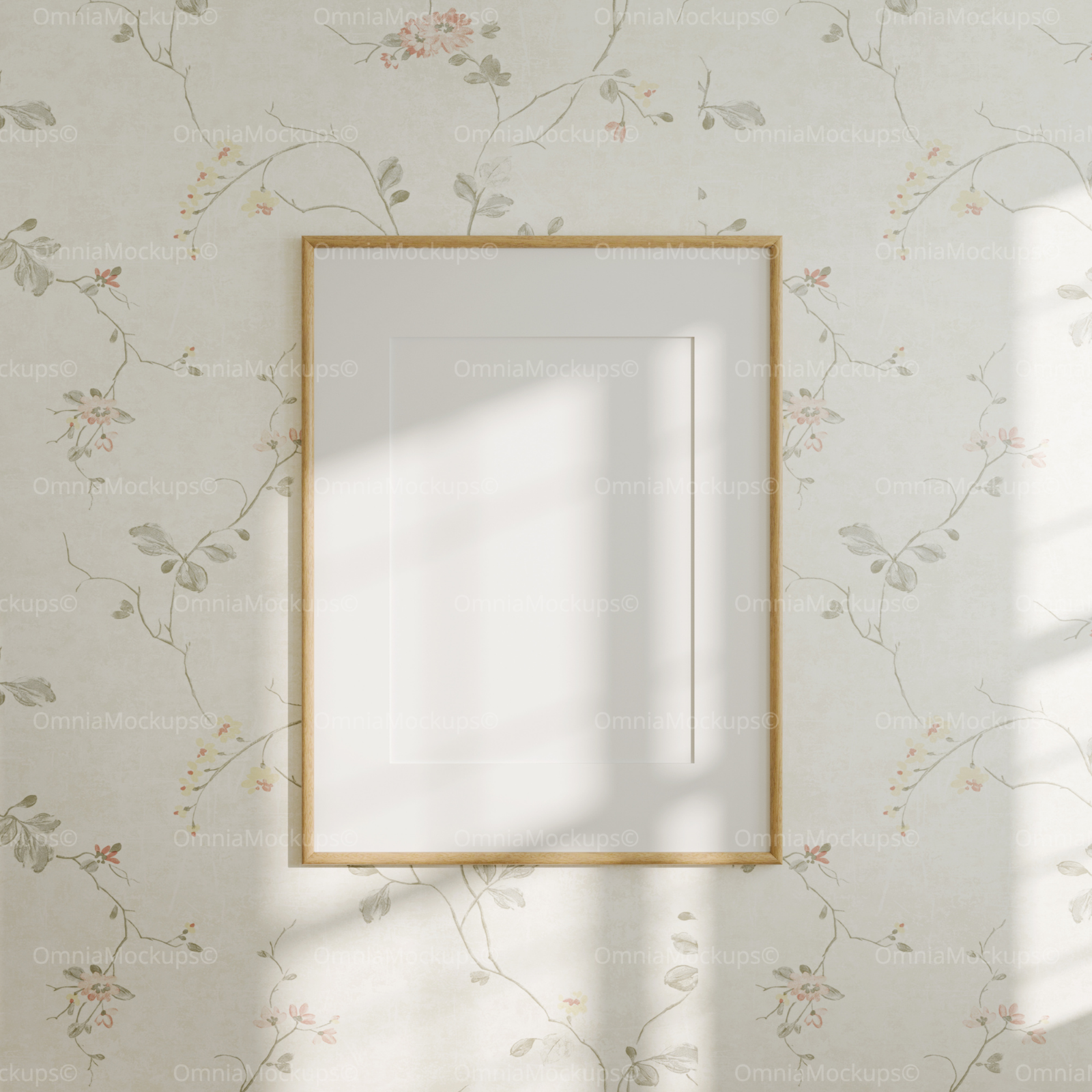 Vertical 5x7 Wall Frame Mockup With Sunlight