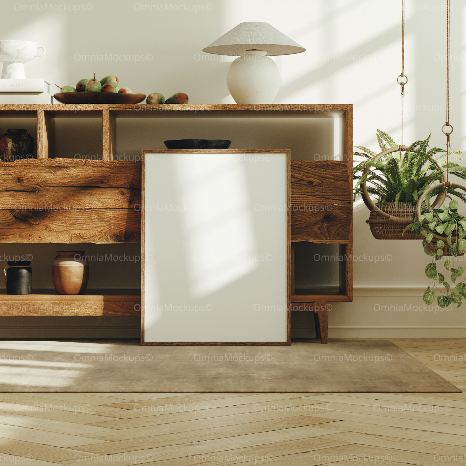 Vertical 3x4 Frame Mockup With Sunlight