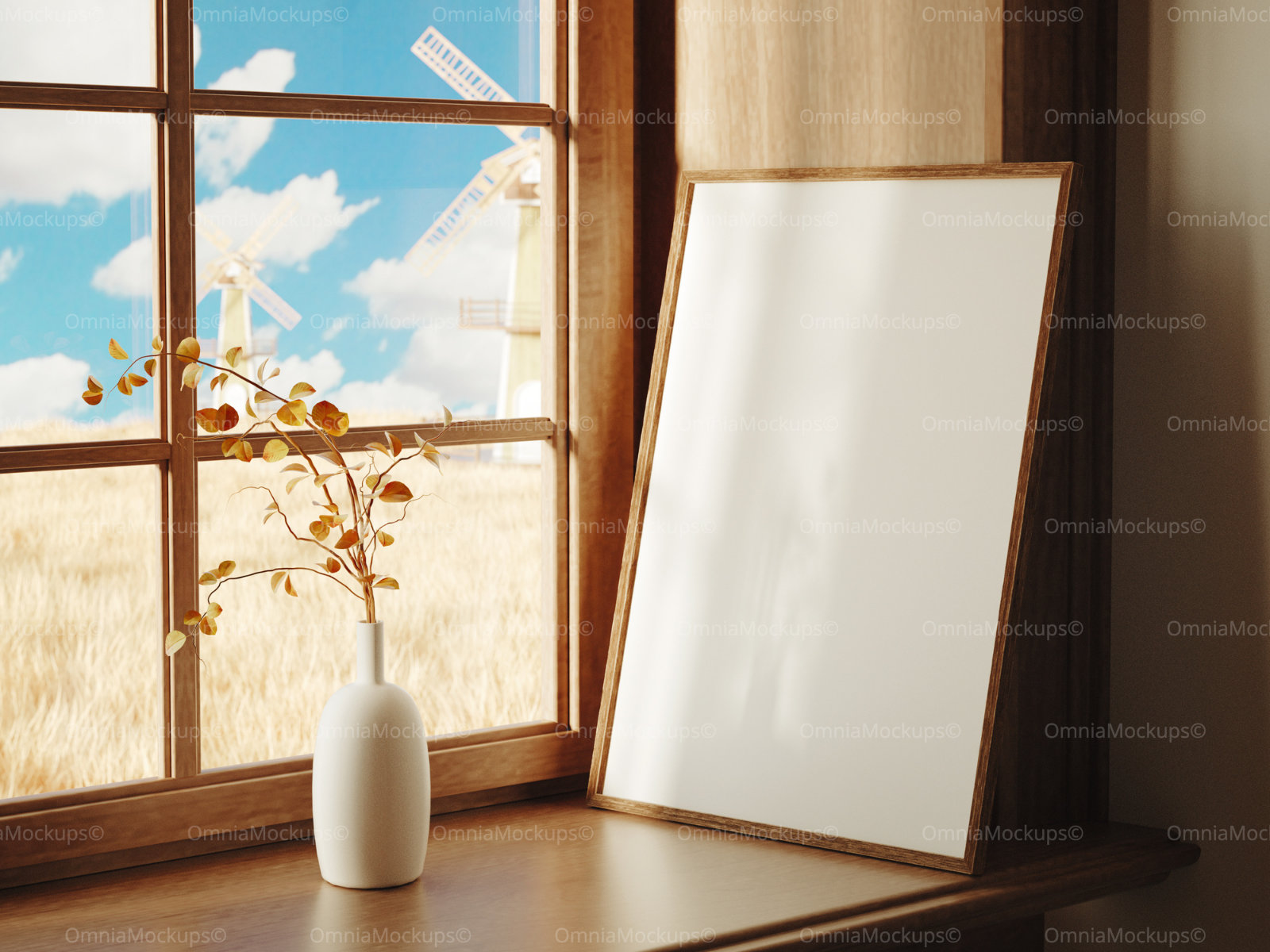 Vertical Frame Mockup With Sunlight