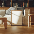 Vertical 5x7 Living Room Frame Mockup With Sunlight