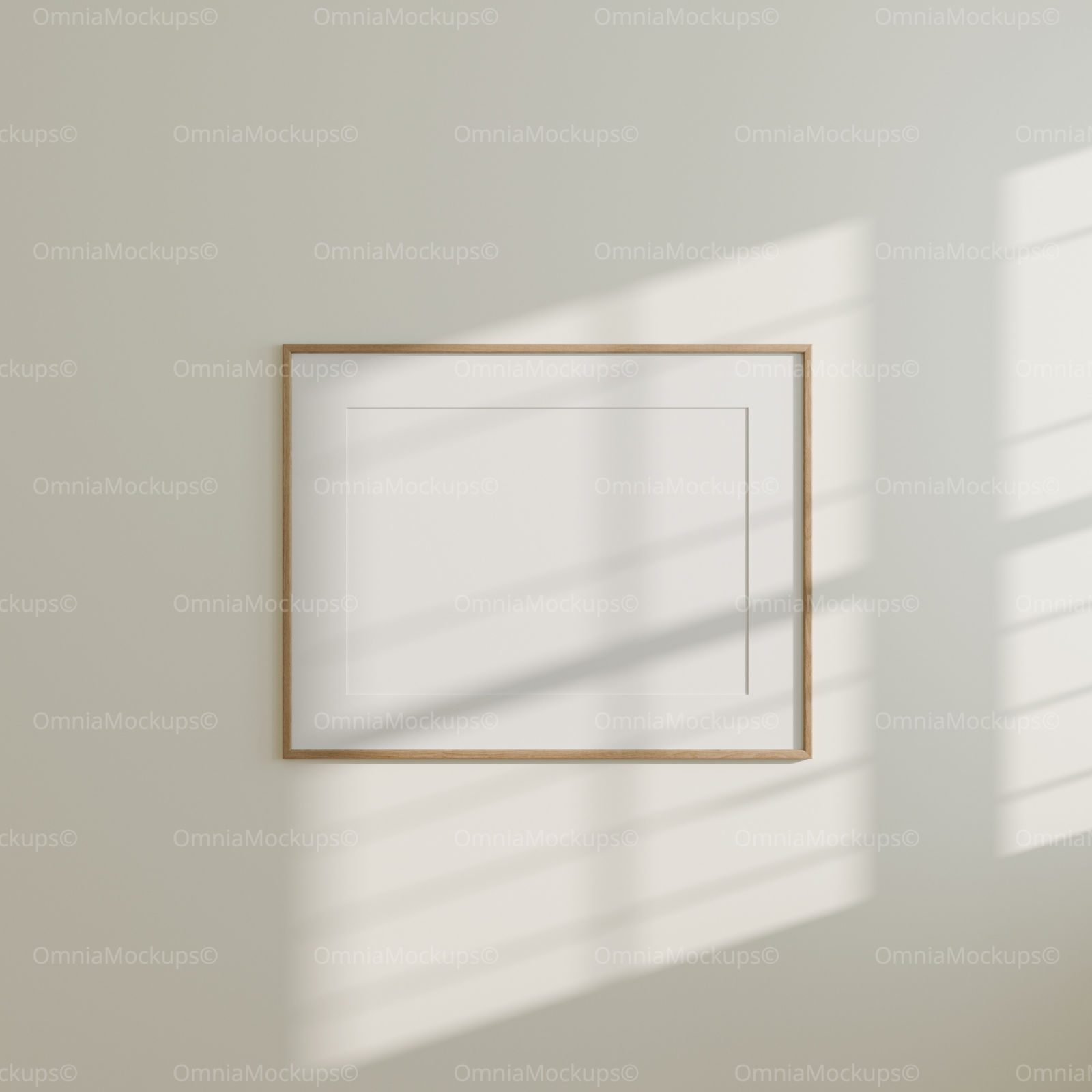 Horizontal 7x5 Wall Frame Mockup With Sunlight