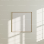 Square Wall Frame Mockup With Sunlight