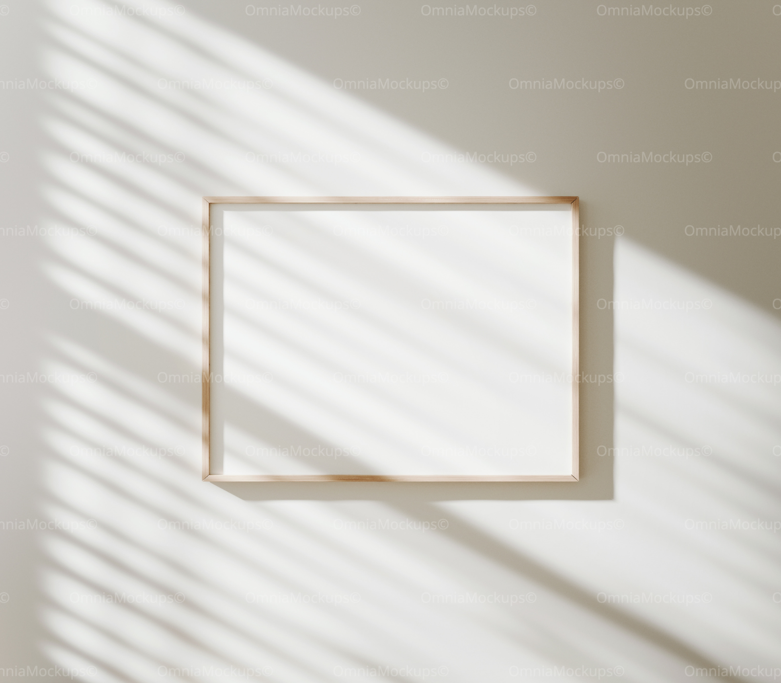 Horizontal 4x3 Wall Frame Mockup With Sunlight