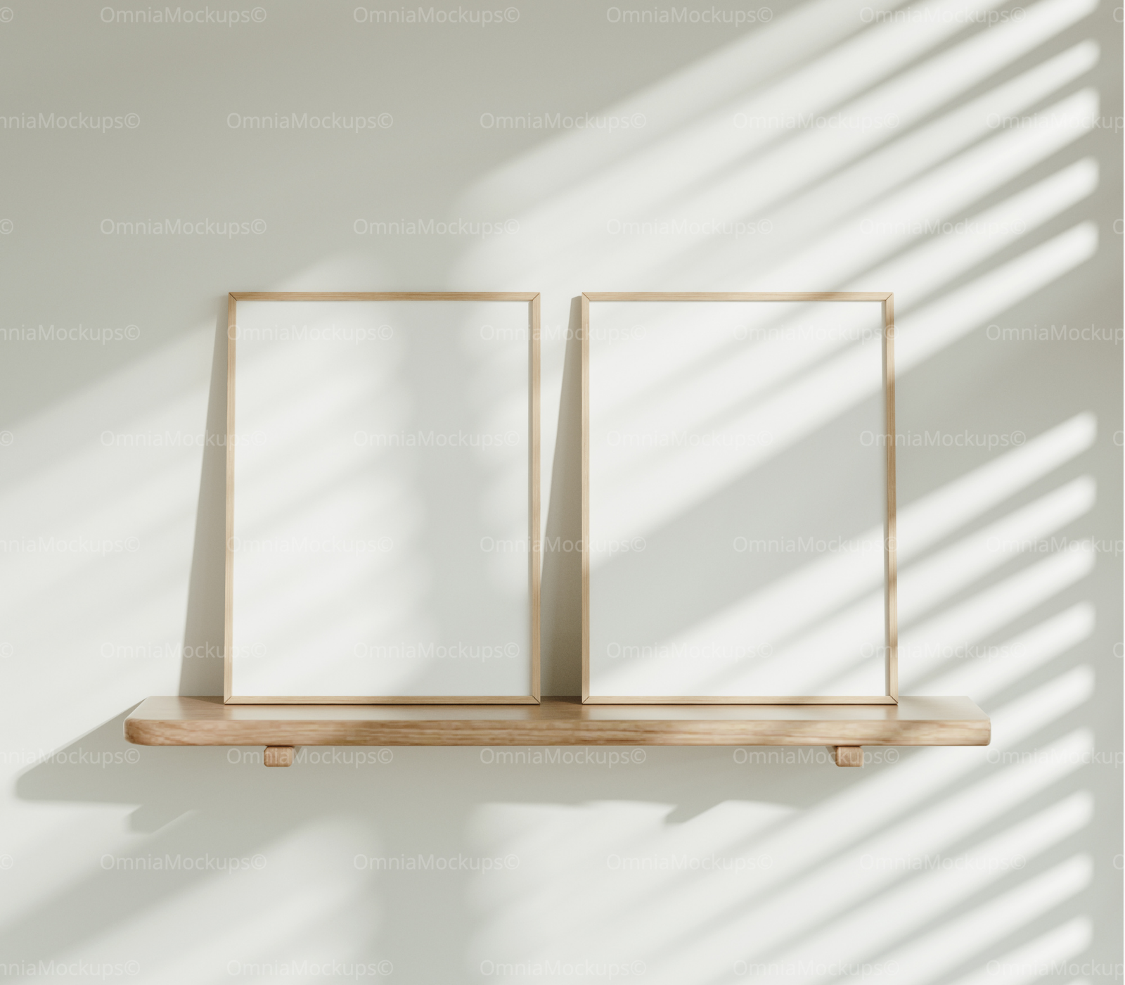 2 Vertical 3x4 Frames Mockup With Sunlight