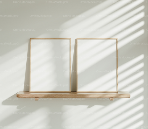 2 Vertical 3x4 Frames Mockup With Sunlight