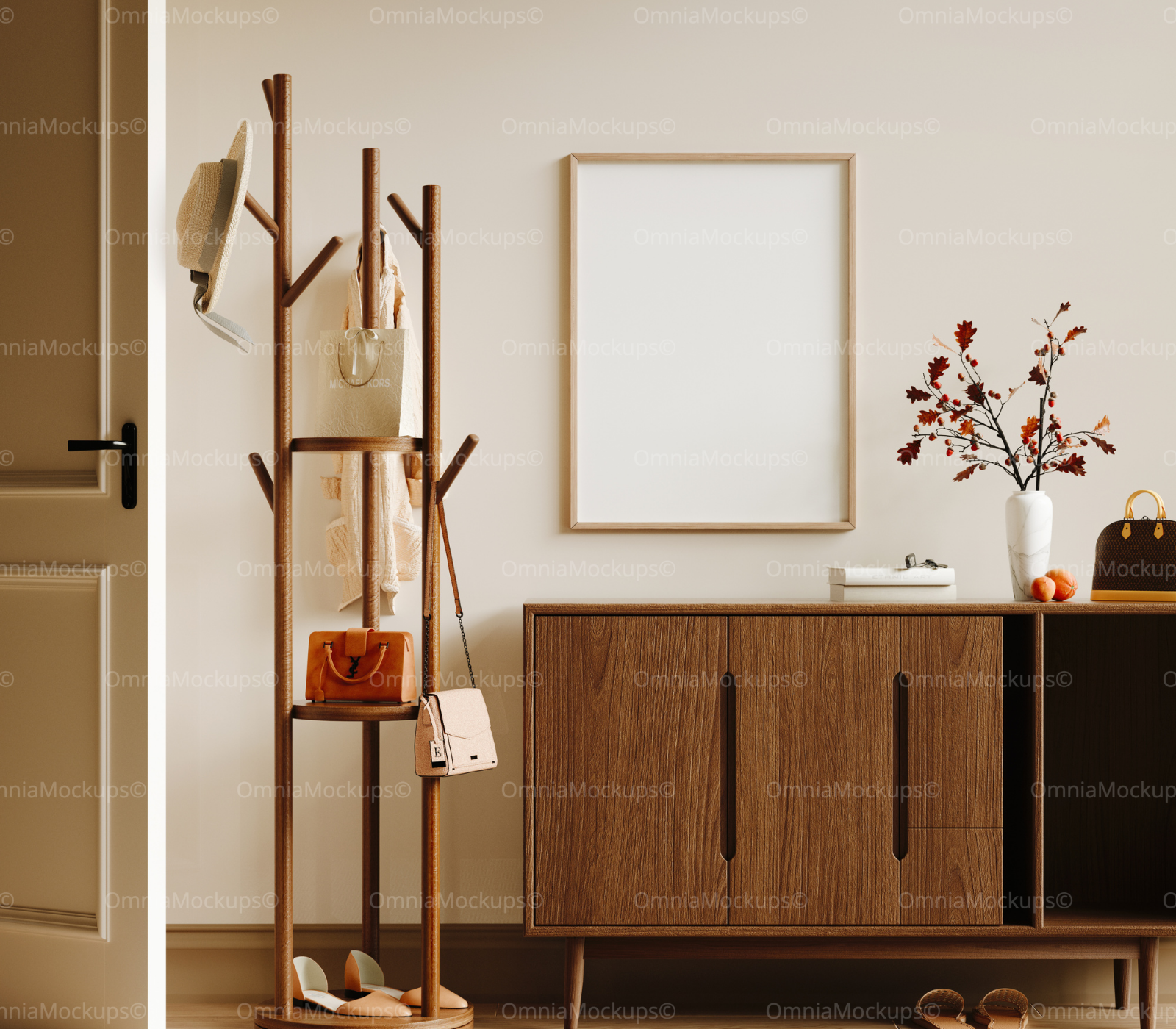 Vertical 3x4 Wall Frame Mockup