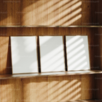 3 Vertical 5x7 Frames Mockup With Sunlight