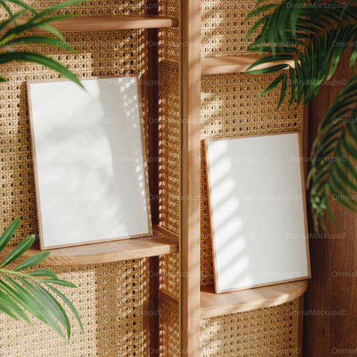 2 Vertical 5x7 Frames Mockup With Sunlight