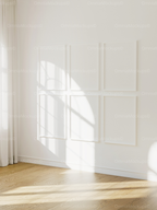 6 Vertical A Series Wall Frames Mockup With Sunlight