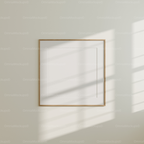 Square Wall Frame Mockup With Sunlight