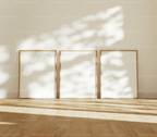 3 Vertical Frames Mockup With Sunlight