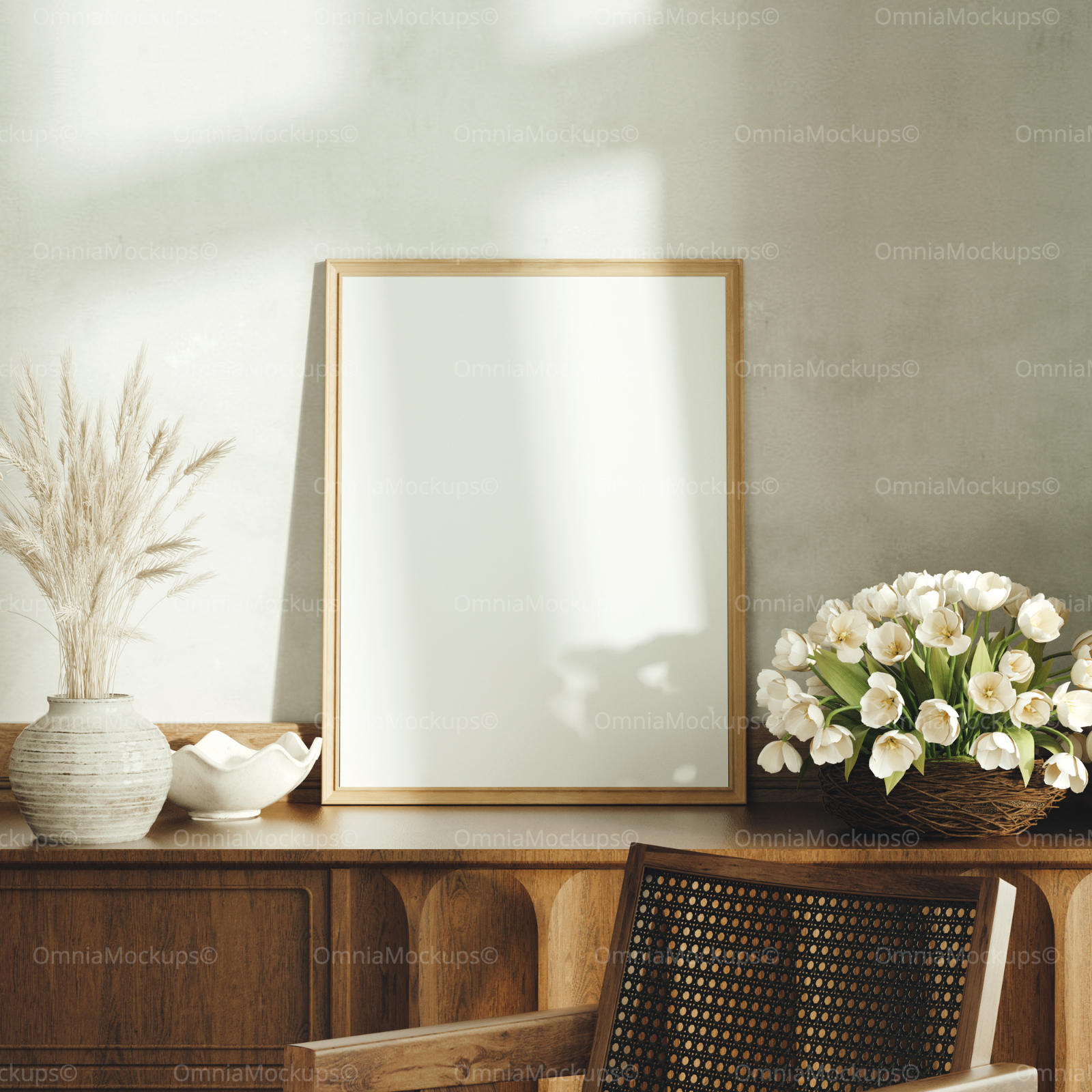 Vertical 3x4 Frame Mockup With Sunlight