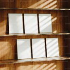 6 Vertical 5x7 Frames Mockup With Sunlight