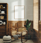 Vertical 3x4 Wall Frame Mockup With Sunlight