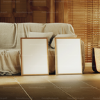 2 Vertical 5x7 Frames Mockup With Sunlight