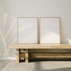 2 Vertical 3x4 Frames Mockup With Sunlight